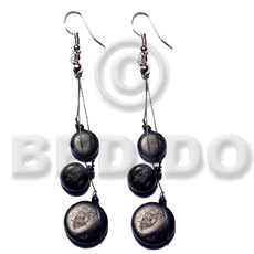 dangling 10mm & 15mm black coco sidedrill - Coco Earrings