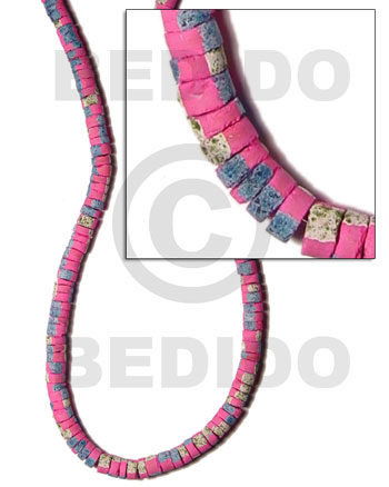 4-5mm coco heishe bright pink  splashing - Coco Heishe Beads