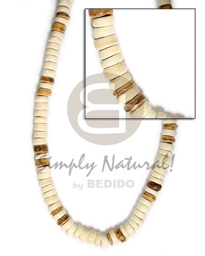 7-8mm coco Pokalet bleach wht/tiger brown combinationnation - Coco Necklace