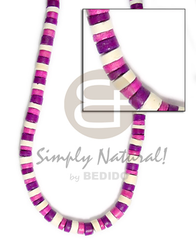 4-5mm coco heishe white/pink/violet combinationnation - Coco Necklace