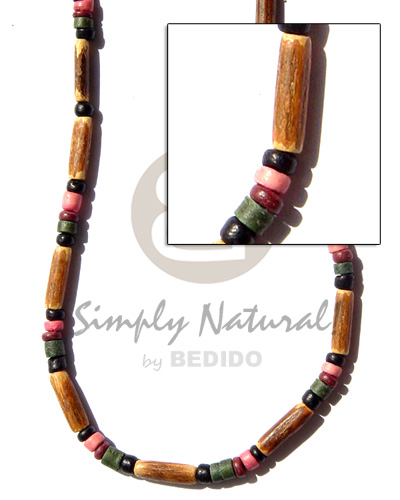 hand made Bamboo tube coco pokalet Coco Necklace