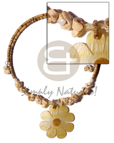 hand made 2-3mm tiger coco heishe Coco Necklace