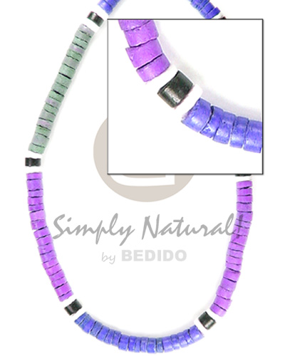 4-5mm coco heishe lavender/navy blue/light green combination - Coco Necklace