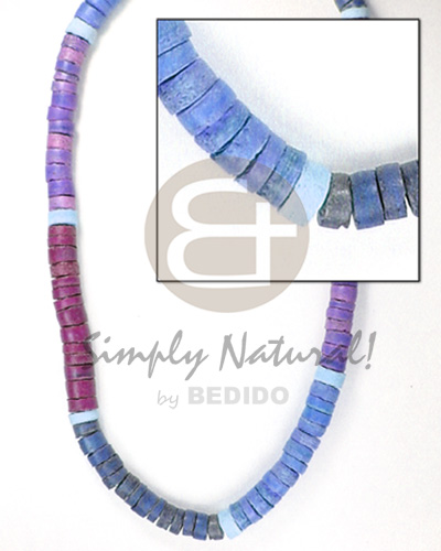 4-5mm coco heishe blue wine/navy blue/lavender combination/powder blue combination - Coco Necklace