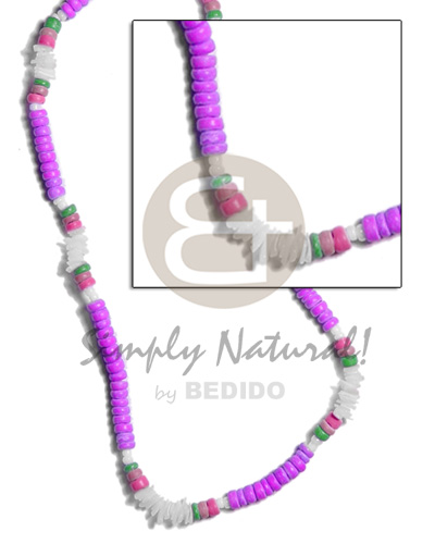 4-5mm lavender coco Pokalet/  white rose combination - Coco Necklace