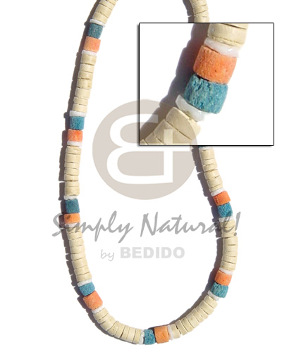 8mm coco heishe bleached Coco Necklace
