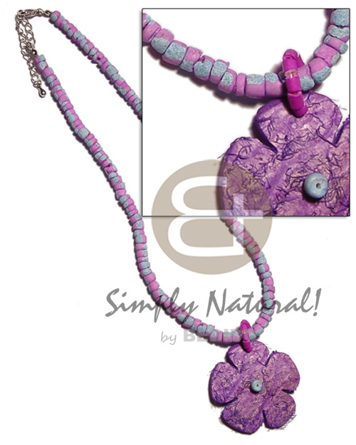 lavender 4-5mm coco Pokalet. splashing  matching coco flower - Coco Necklace