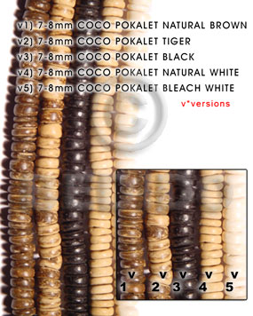 hand made 7-8mm coco pokalet bleached white Coco Pokalet Beads