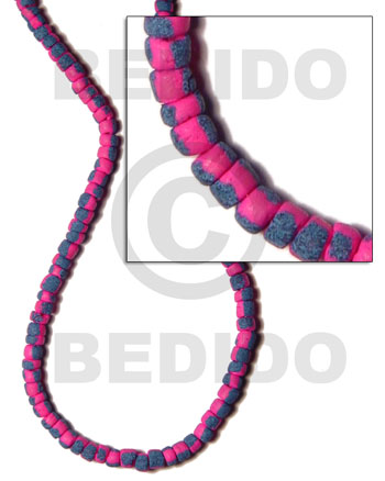 4-5mm coco Pokalet. bright pink  splashing - Coco Pokalet Beads