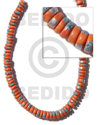 4-5mm coco Pokalet. orange  splashing - Coco Splashing Beads