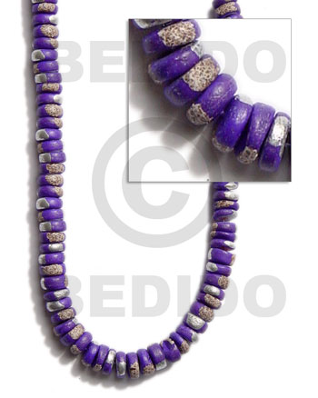 4-5mm coco Pokalet. violet  splashing - Coco Splashing Beads