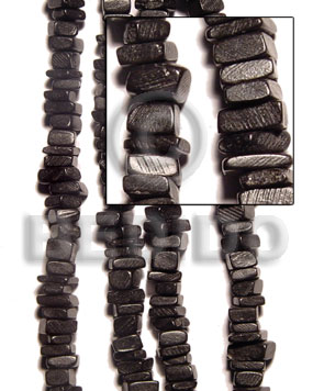 black coco square cut 6x6mm - Coco Square Cut Beads