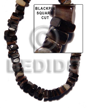 square cut black pin - Crazy Cut Shell Beads