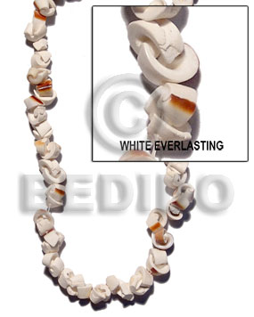 White everlasting shell Crazy Cut Shell Beads