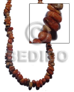 coral nuggets / orange tones - Crazy Cut Shell Beads