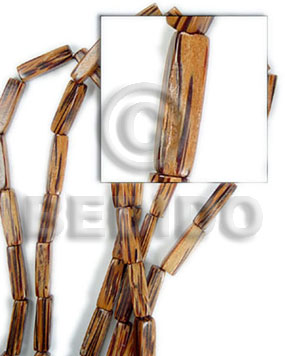 palm wood 4 sided tube  8mmx24mm - Dice & Sided Wood Beads