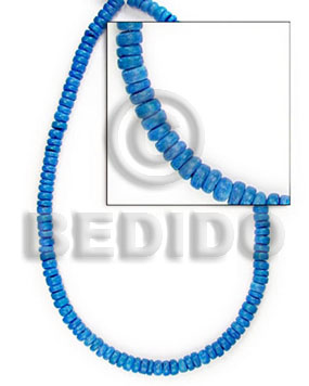 4-5 mm blue coco pokalet - Dyed colored Coco beads