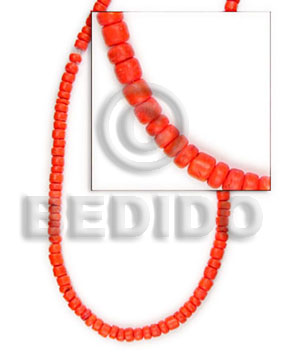 4-5 mm red orange coco pokalet - Dyed colored Coco beads