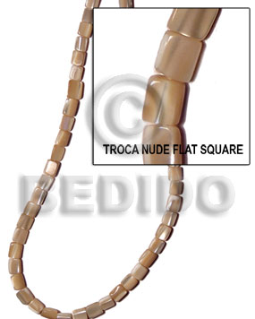 troca natural/nude flat square 8mmx8mm - Flat Rectangular Shell Beads
