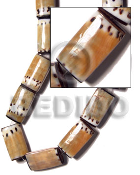 28mmx16mmx7mm conus  chiclet back to back / 15pcs - Flat Rectangular Shell Beads