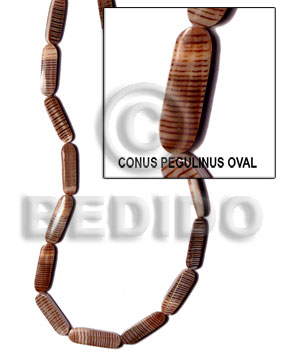 conus pegulinus oval / back to back - Flat Round Oval Shell Beads