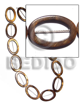 30mmx20mm oval laminated high gloss golden amber kabibe shell rings ( 13 pcs.) - Flat Round Oval Shell Beads