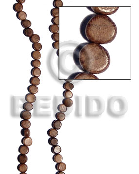 robles flat round 10mmx5mm - Flat Round & Oval Wood Beads