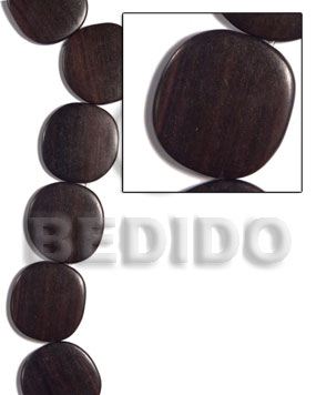 36mmx5mm camagong tiger ebony hardwood Flat Round & Oval Wood Beads