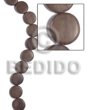 20mmx5mm greywood flat round  rounded edges / 21 pcs - Flat Round & Oval Wood Beads