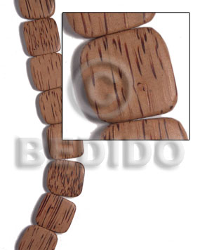 25mmx25mmx5mm palmwood face to face flat square  rounded edges / 16pcs - Flat Square Wood Beads