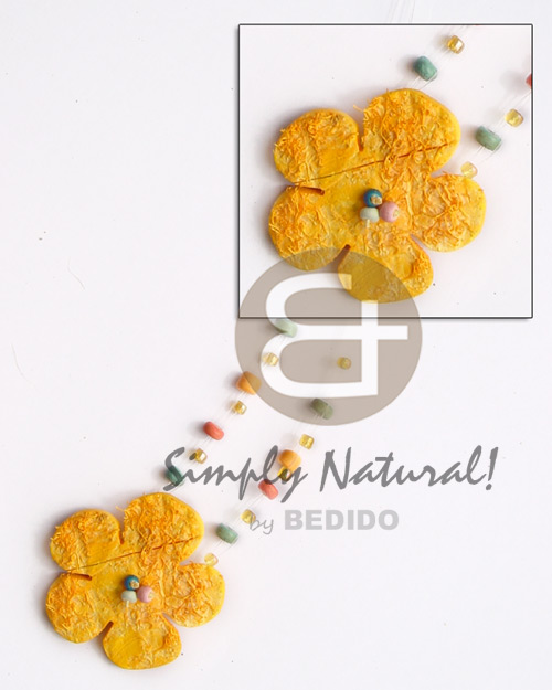 floating yellow coco flower 40mm - Floating Necklace