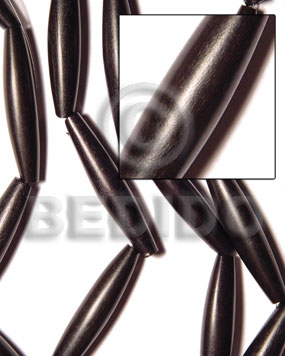 Black camagong football stick 8x50mm Football & Cylinder Wood Beads