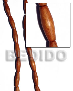 bayong football 30mmx10mm - Football & Cylinder Wood Beads
