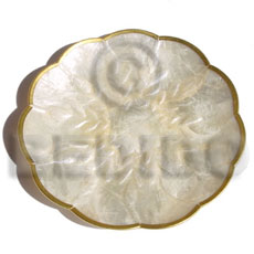 capiz scalloped shaped plate 5.75 inches in diameter ( small ) - Gifts & Home Table Decor Set