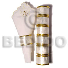 1 set ( 6 pieces) capiz table napkin ring  brass - Gifts & Home Table Decor Set