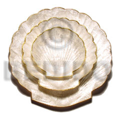 capiz noble scallop plate  brass / 3 pc set - Gifts & Home Table Decor Set