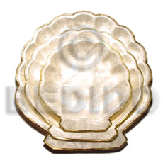 capiz round scallop fruit tray  brass - Gifts & Home Table Decor Set