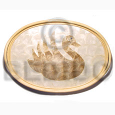 oval capiz  serving tray  swan design ( large) - Gifts & Home Table Decor Set