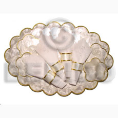 oval capiz  scallop placemat 12x18" ( set of 4 ) - Gifts & Home Table Decor Set