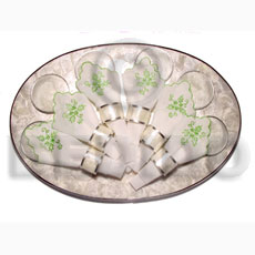 oval capiz  placemat 12x18" ( set of six ) - Gifts & Home Table Decor Set