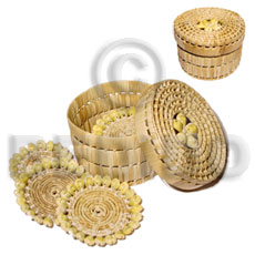 pandan monita coaster  basket case - set of 6 - Gifts & Home Table Decor Set