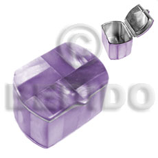 stainless metal casing  inlaid lilac hammershell / w=3cm l= 4.3cm h= 2.8cm - Gifts & Home Table Decor Set