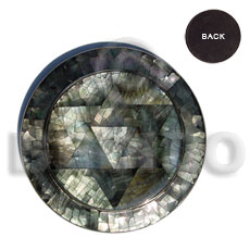 stainless metal coaster  inlaid "star of david" paua abalone cracking - Gifts & Home Table Decor Set