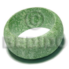 h=40mm thickness=10mm inner diameter=65mm nat. wood bangle in marbled texture brush paint / green tones - Hand Painted Bangles