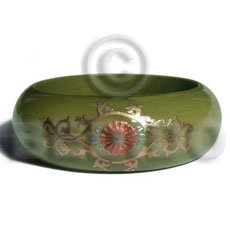 Early spring tone embossed Hand Painted Bangles