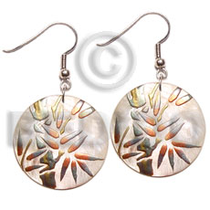 35mm round hammershell Hand Painted Earrings