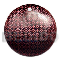 round 40mm blacktab  handpainted design - old rose mesh /embossed hand painted using japanese materials in the form of maki-e art a traditional japanese form of hand painting - Hand Painted Pendants