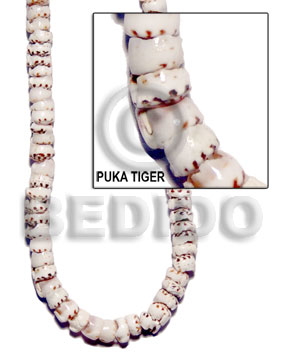 puka tiger - as is class a / specify size 4-5, 7-8, 9-11, 14-15, jumbo - Heishe Shell Beads