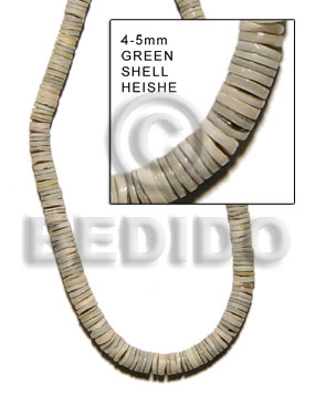 4-5mm green shell heishe - Heishe Shell Beads