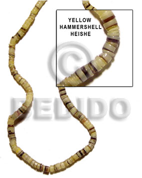 4-5mm hammer shell heishe yellow - Heishe Shell Beads